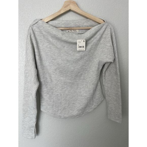 WE THE FREE NWT Gigi Off the Shoulder Ribbed Top Women's Size Small Gray - Picture 3 of 10